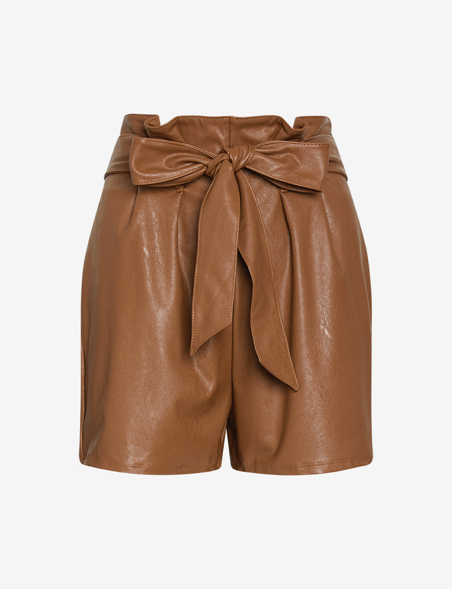 Kancan Black Vegan Leather Paperbag Shorts · Filly Flair