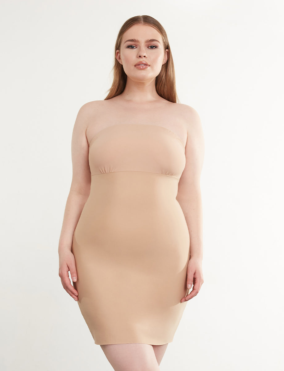 Women Shapewear Strapless Tube Slip Dress Mini Bodycon Dresses for