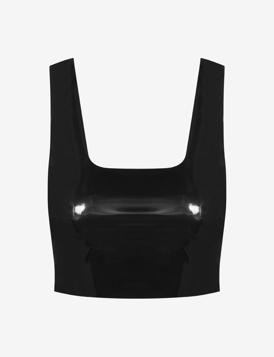 Faux Leather Crop Top By Commando, Black