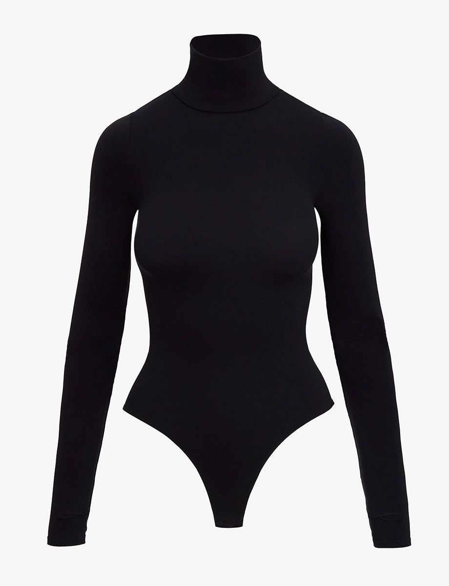 Long Sleeve Turtleneck Bodysuit - Black