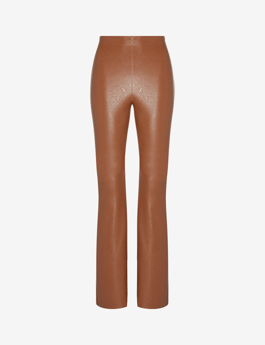$100 Commando Women's Brown Stretch Faux Leather Leggings Pants Size Large