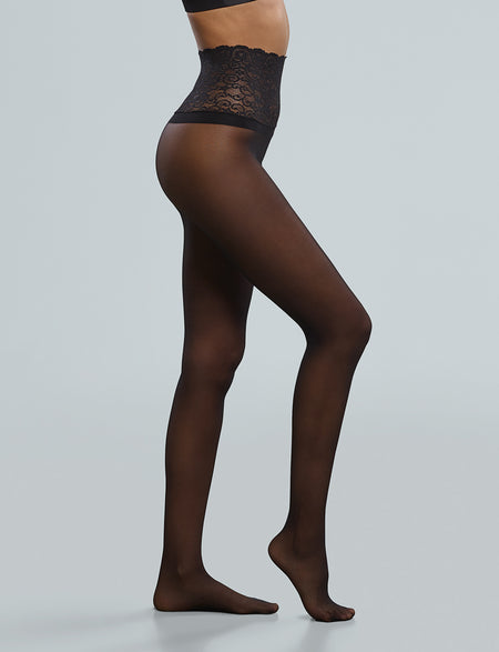 BIZIZA Women High Lace Tights Bow Pantyhose Sheer Sexy Stockings