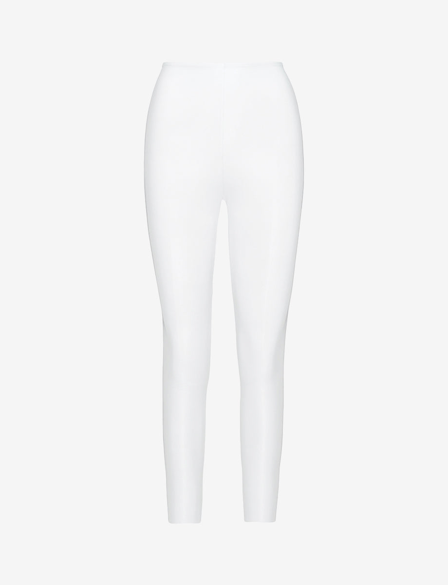 Cotton: On high waisted faux leather legging in black
