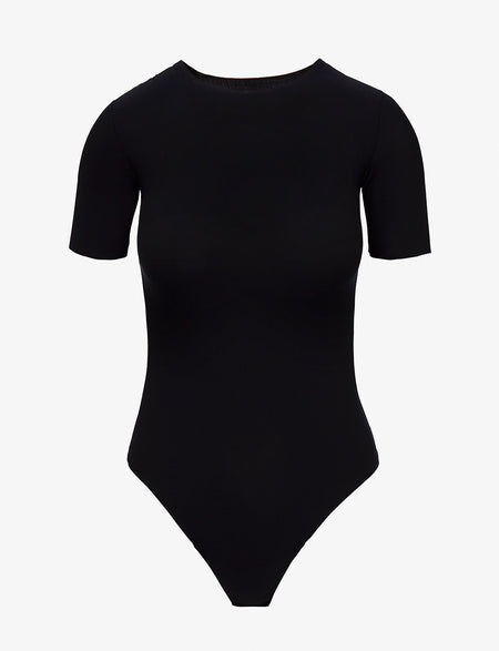 Black Bodysuit with a small V-neckline - Buy Online