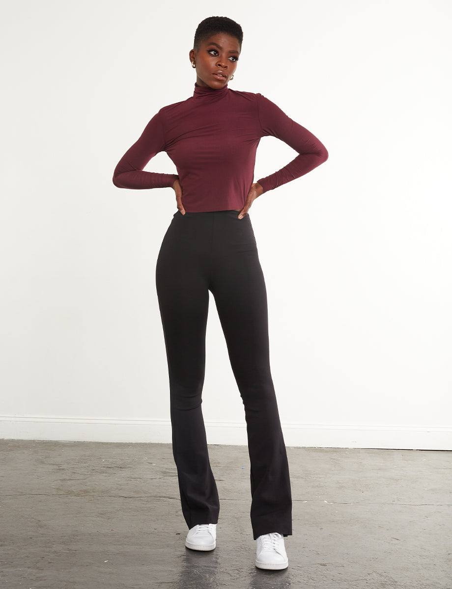 Women's Shaping High Waisted Scuba Flare Trousers